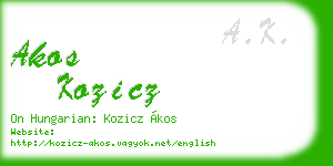 akos kozicz business card