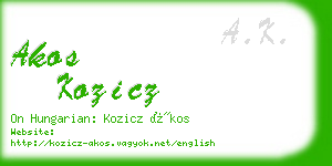 akos kozicz business card